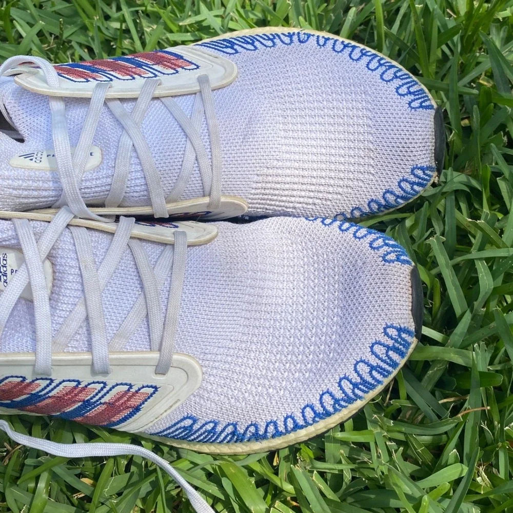 Adidas Ultraboost 20 Primeblue White Blue Red Mens Running Shoes EG0712 Sz 10.5
